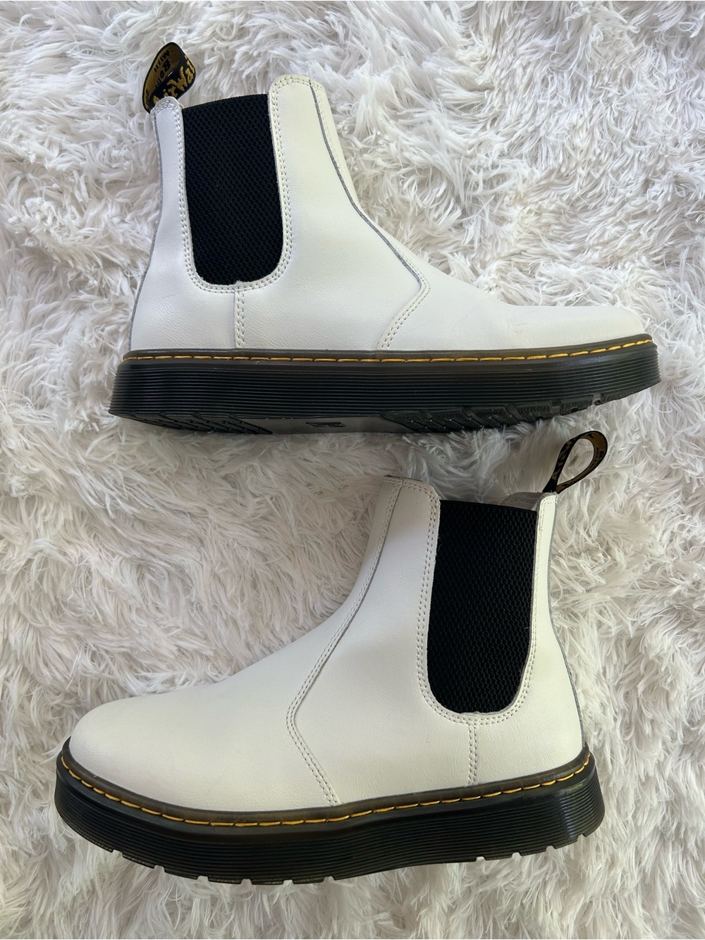 Dr. Martens Dorian White Leather Chelsea Boots Women’s 8